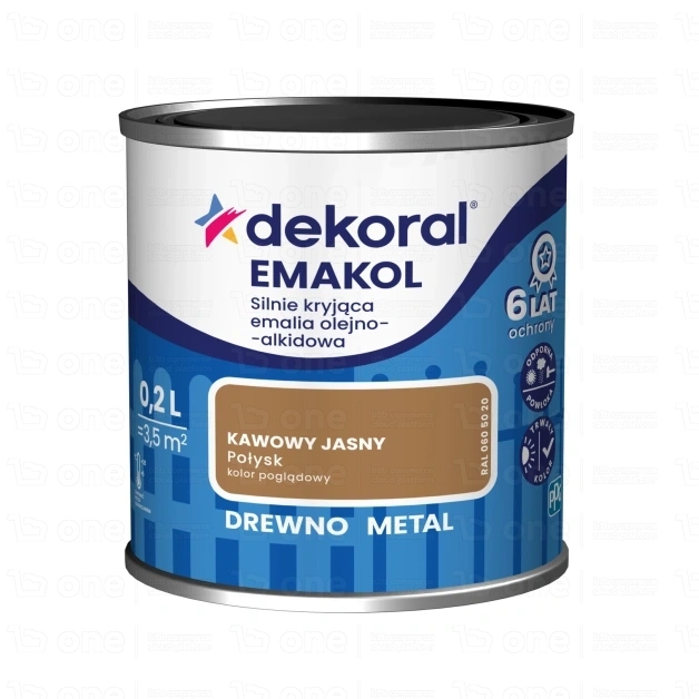 Emalia olejno-alkidowa Dekoral Emakol kawowy jasny połysk 0,2 l