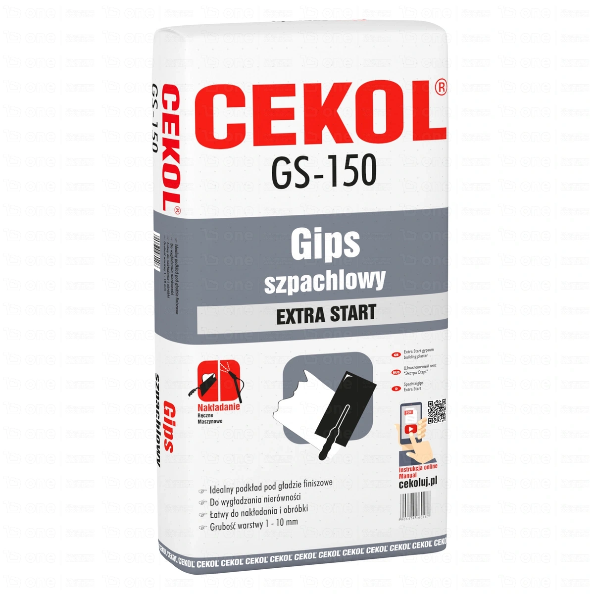 Gips szpachlowy Cekol GS-150 extra mocny 18 kg
