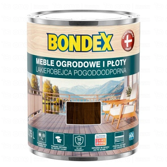 Lakierobejca akrylowa do drewna Bondex Pogodoodporna palisander 0,75 l