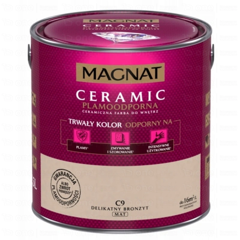 Farba ceramiczna MAGNAT Ceramic do ścian i sufitów delikatny bronzyt C9 mat 5 l