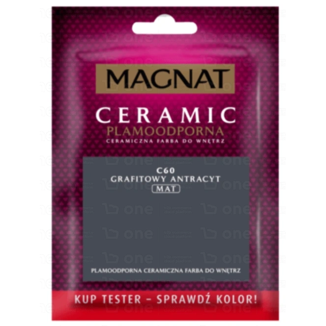 Farba ceramiczna MAGNAT Ceramic do ścian i sufitów tester grafitowy antracyt C60 mat 30 ml