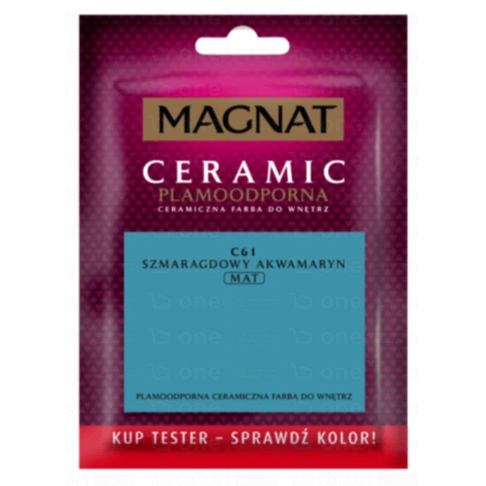 Farba ceramiczna MAGNAT Ceramic do ścian i sufitów tester szmaragdowy akwamaryn C61 mat 30 ml