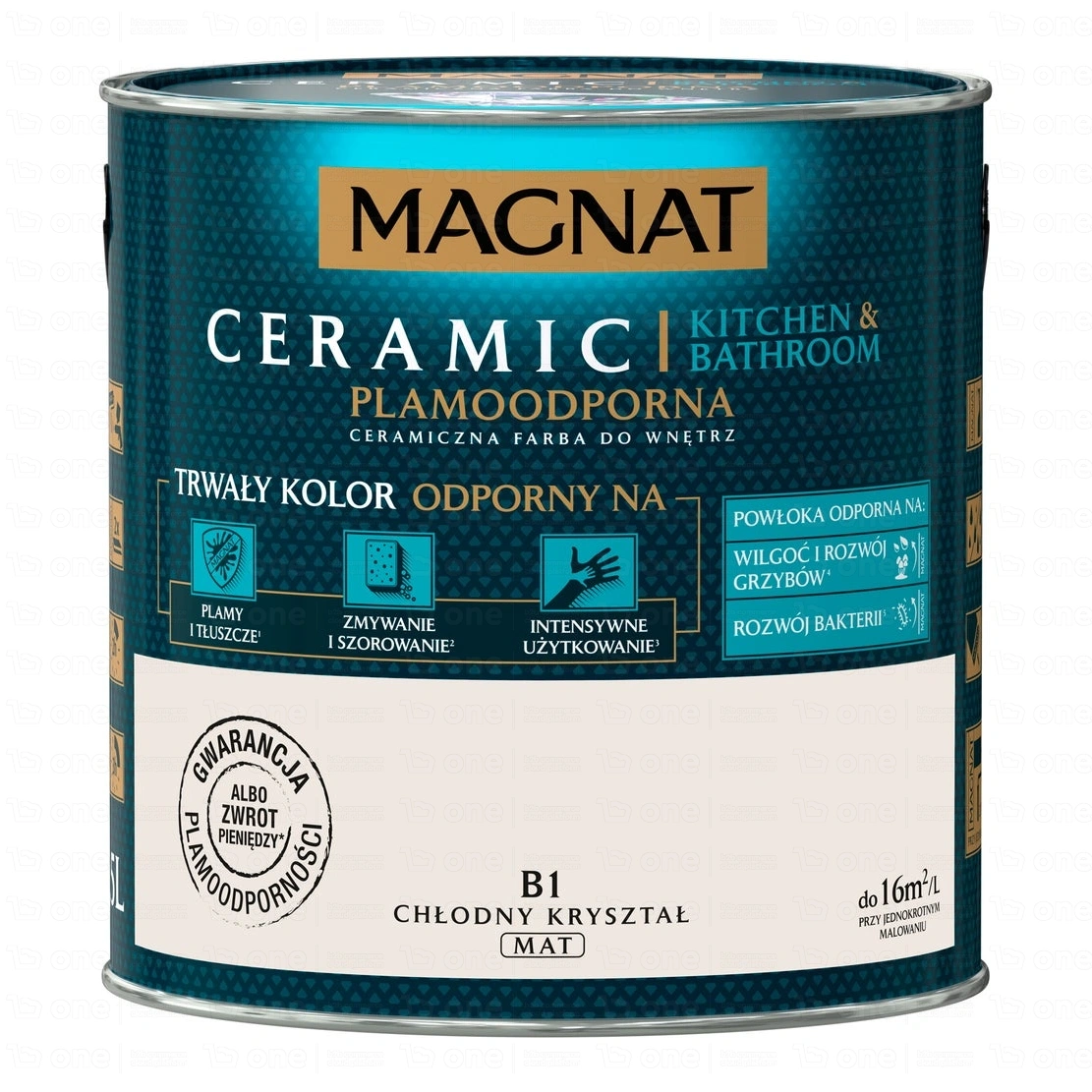 Farba ceramiczna MAGNAT Ceramic do ścian i sufitów Kuchnia Łazienka chłodny kryształ B1 2,5 l