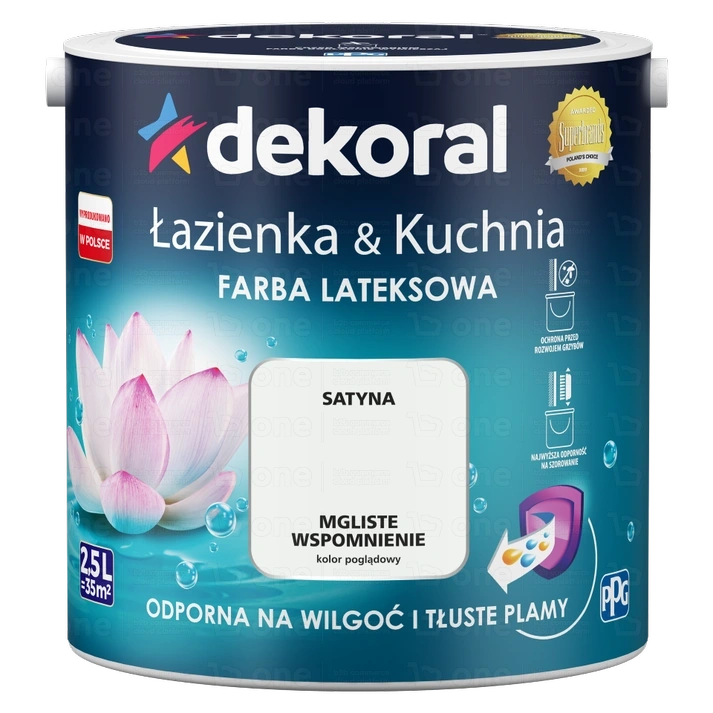 Farba lateksowa Dekoral Łazienka & Kuchnia do kuchni i łazienki mgliste wspomnienie satyna 2,5 l