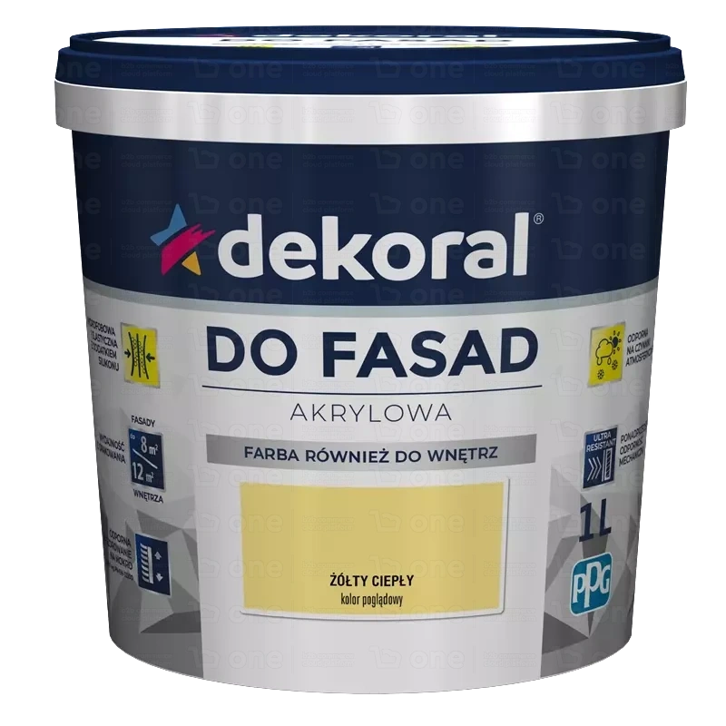 Farba akrylowa Dekoral Do Fasad żółty ciepły 1 l