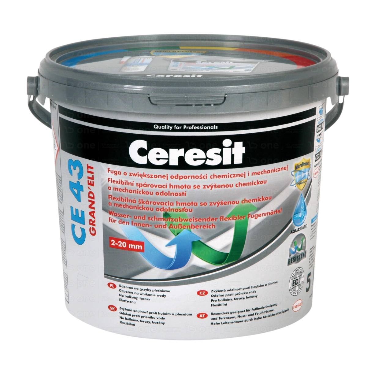 Fuga elastyczna wodoodporna Ceresit CE 43 Grand'Elit 0-20 mm antracite 25 kg