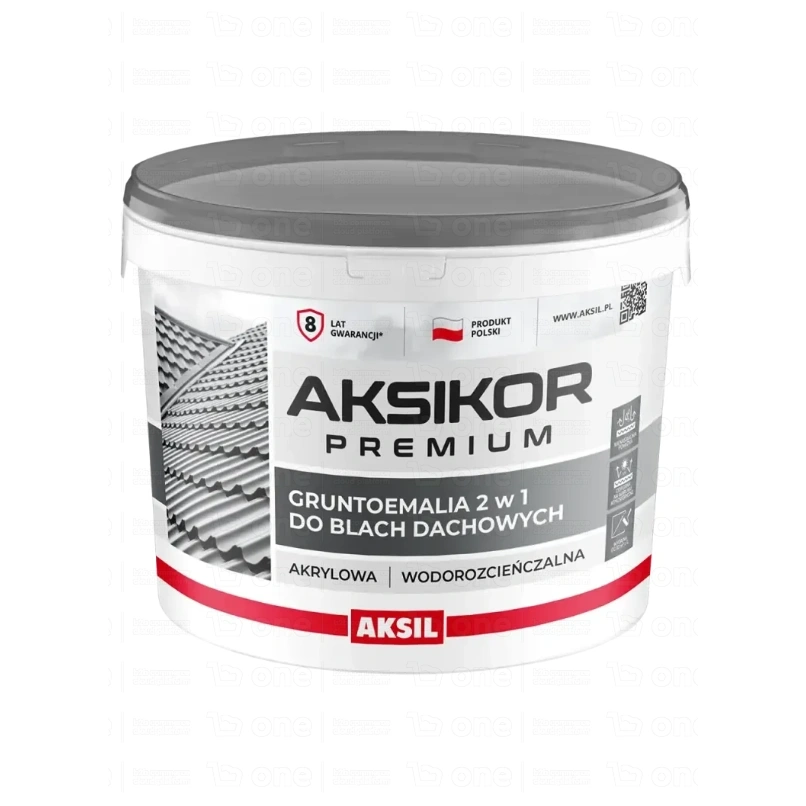 Gruntoemalia akrylowa Aksil Aksikor Premium do blach dachowych brązowy RAL 8017 mat 10 l