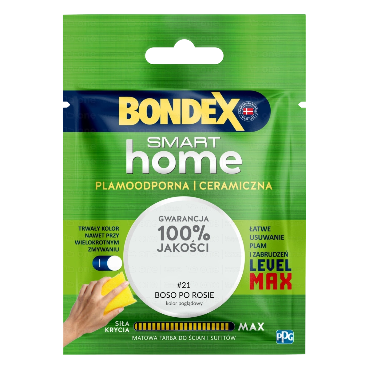 Farba ceramiczna Bondex Smart Home do ścian i sufitów tester boso po rosie mat 30 ml