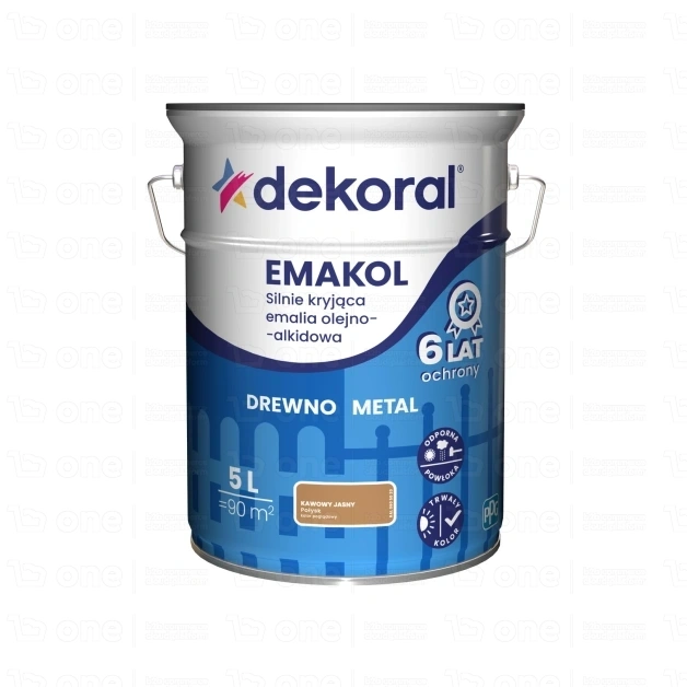Emalia olejno-alkidowa Dekoral Emakol kawowy jasny połysk 5 l