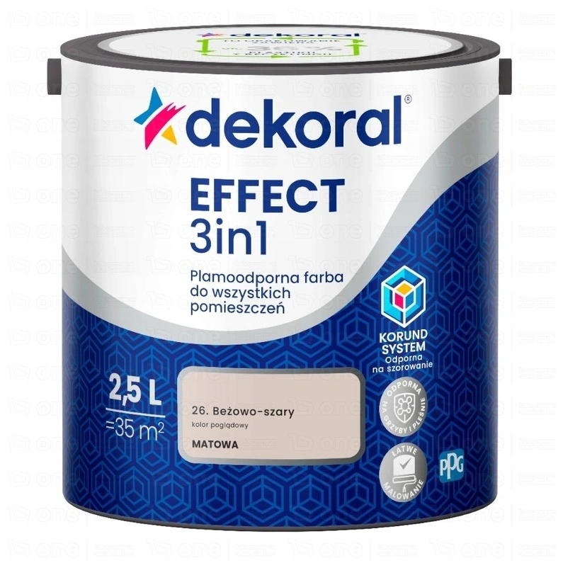 Farba lateksowa Dekoral Effect 3In1 do ścian i sufitów beżowo-szary matowy 2,5 l