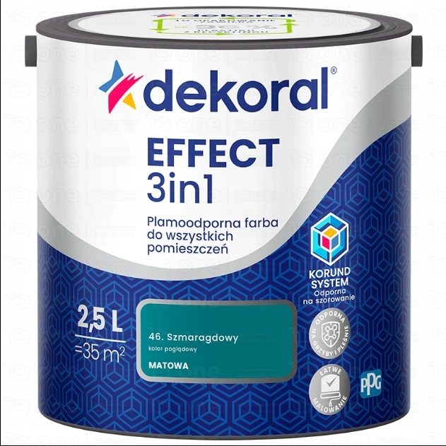 Farba lateksowa Dekoral Effect 3In1 do ścian i sufitów szmaragdowy matowy 2,5 l