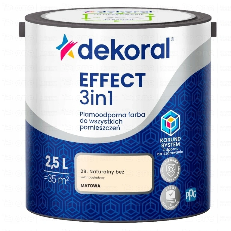 Farba lateksowa Dekoral Effect 3In1 do ścian i sufitów naturalny beż matowy 2,5 l