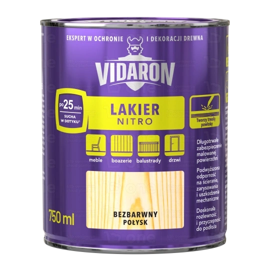 Lakier do drewna Vidaron Nitro bezbarwny połysk 0,75 l