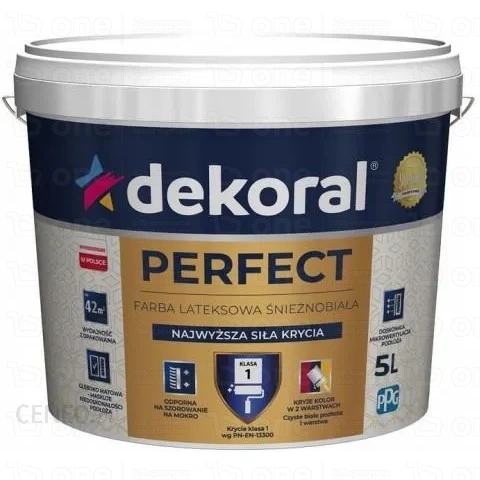 Farba lateksowa Dekoral Perfect do ścian i sufitów śnieżnobiała 5 l