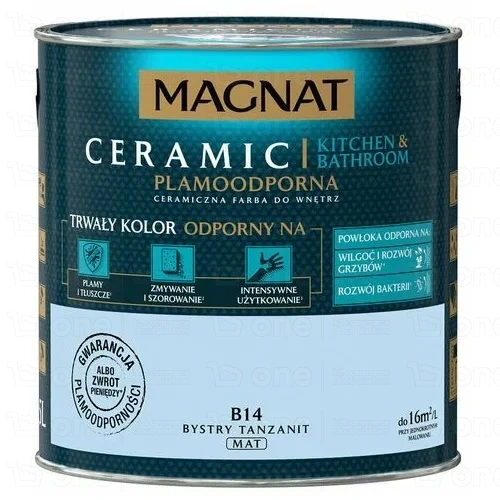 Farba ceramiczna MAGNAT Ceramic Kitchen Bathroom do ścian i sufitów bystry tanzanit B14 2,5 l