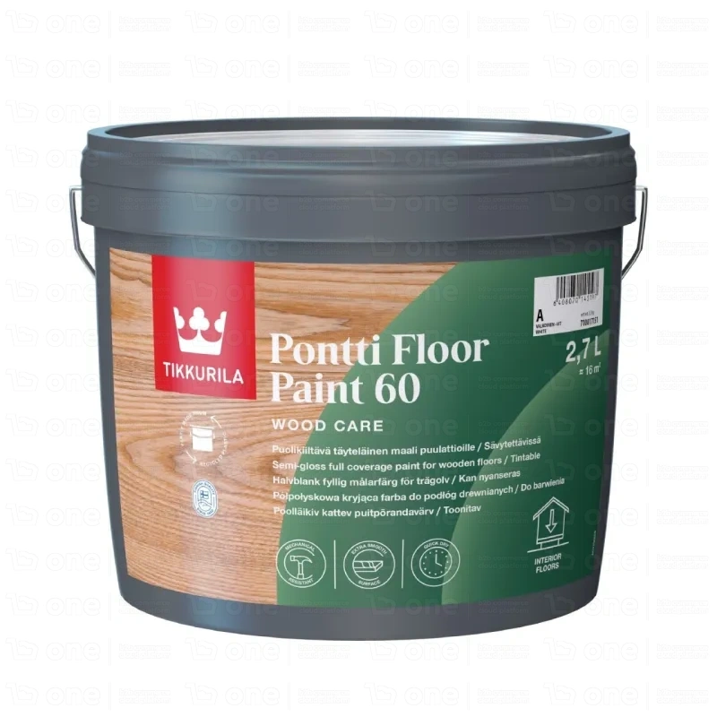 Farba do podłóg Tikkurila Pontti Floor Paint Semi Gloss 60 Baza A 0,9 l