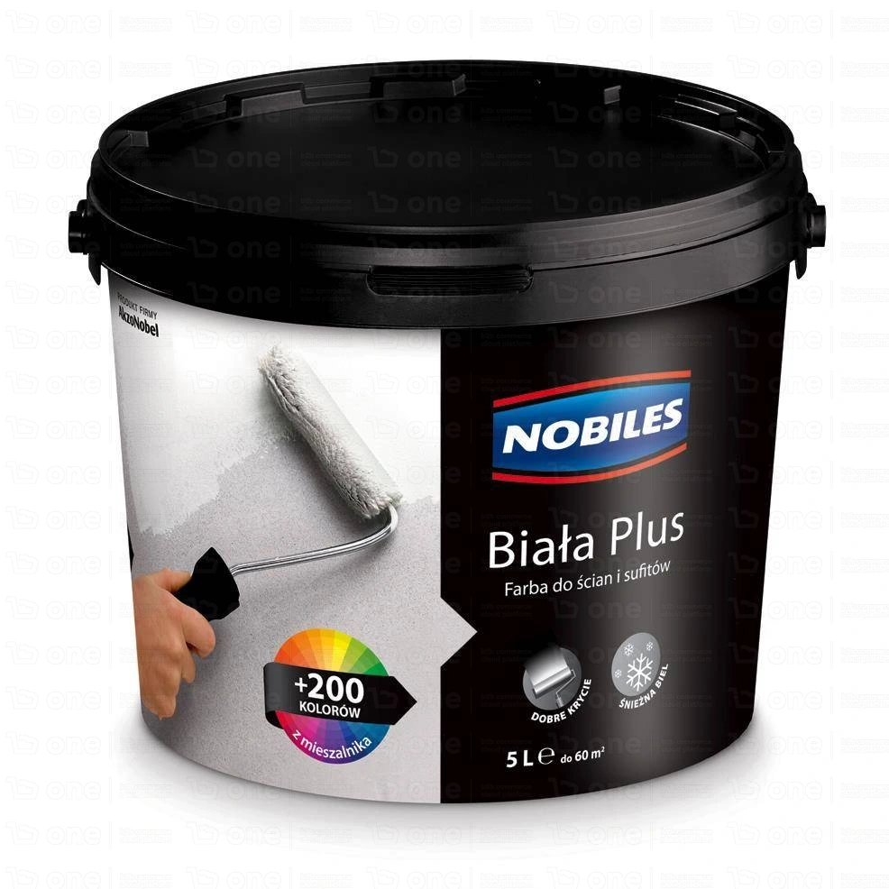 Farba akrylowa Nobiles Biała Plus do ścian i sufitów mat 5 l