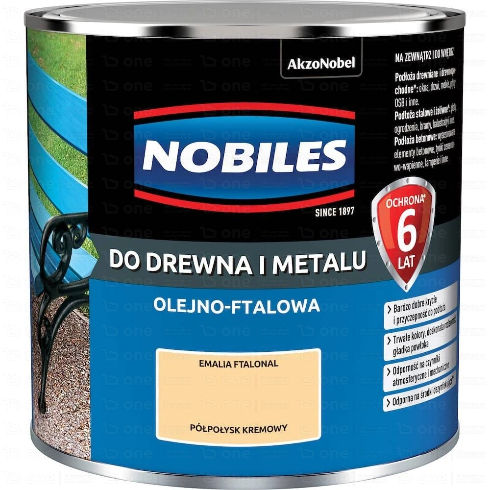Farba olejno-ftalowa Nobiles Ftalonal do drewna i metalu kremowy półpołysk 0,25 l