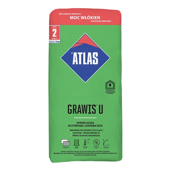 Zaprawa klejąca Atlas Grawis U do styropianu i zatapiania siatki 25 kg