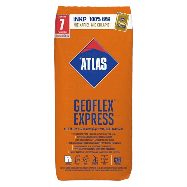 Klej żelowy Atlas Geoflex Express C2FT szybkowiążący wysokoelastyczny do płytek 25 kg