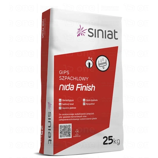 Gips szpachlowy Siniat Nida Finish do wykończenia płyt kartonowo-gipsowych 25 kg