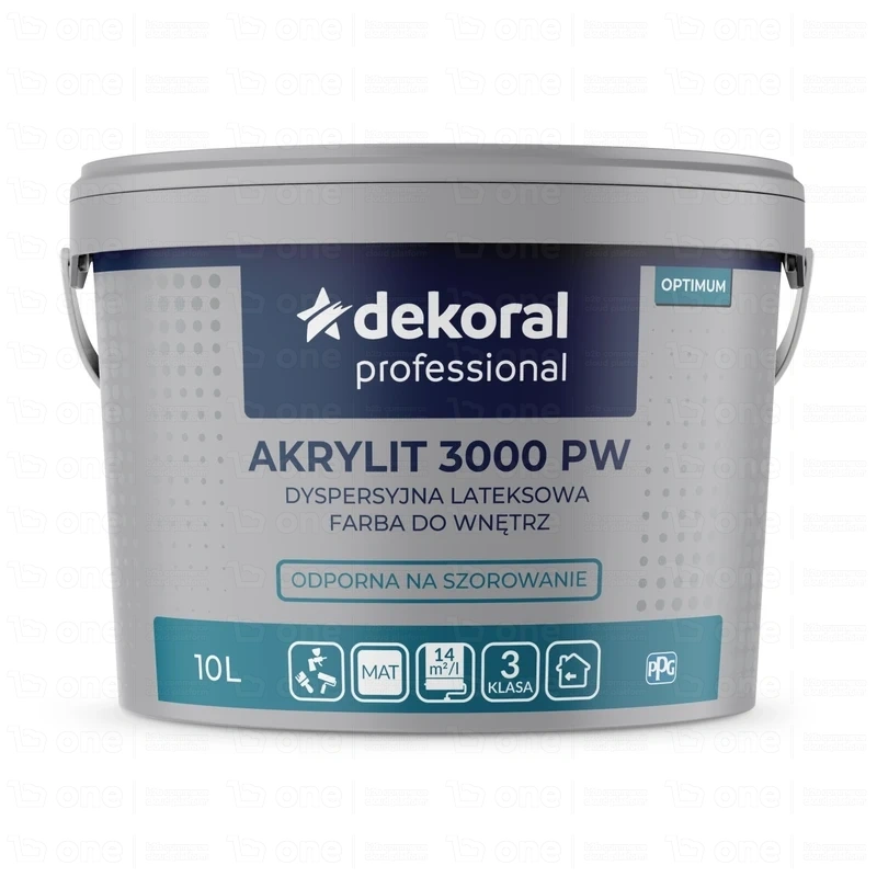 Farba lateksowa DEKORAL Professional Akrylit 3000 PW biały 15 l