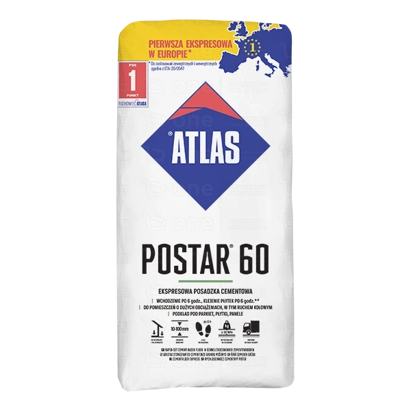 Posadzka cementowa Atlas Postar 60 10-100 mm ekspresowa 25 kg
