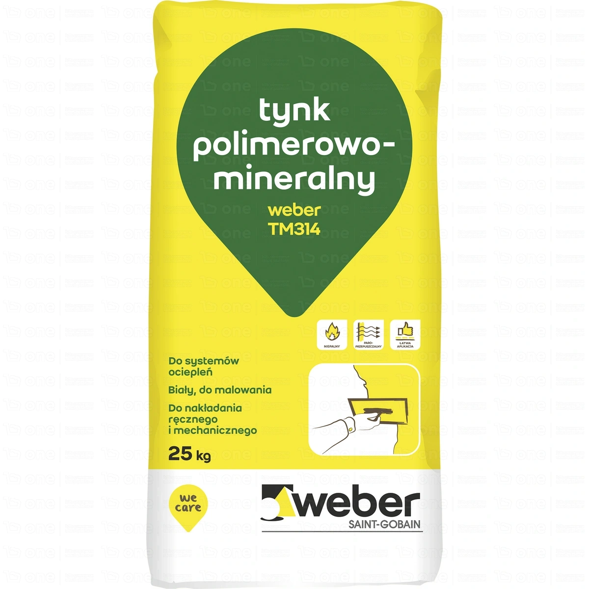 Tynk polimerowo-mineralny Weber TM314 baranek 1,5 mm 25 kg