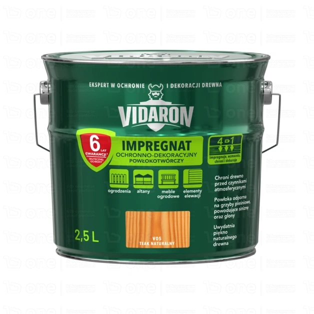 Impregnat do drewna Vidaron Powłokotwórczy teak naturalny V05 mat 2,5 l