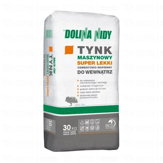 Tynk cementowo-wapienny DOLINA NIDY Super Lekki maszynowy wewnętrzny 30 kg