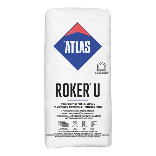 Zaprawa klejąca Atlas Roker U do wełny i zatapiania siatki 25 kg
