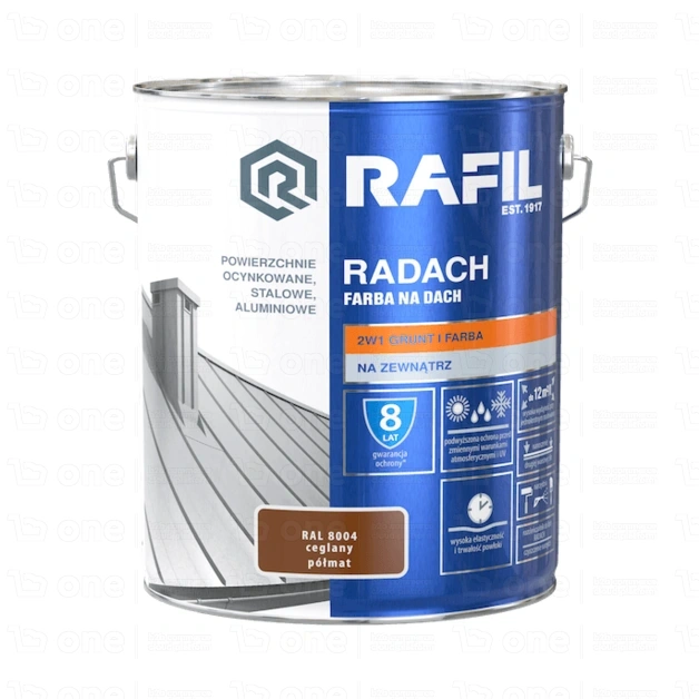 Farba na dach RAFIL Radach ceglany RAL 8004 półmat 10 l