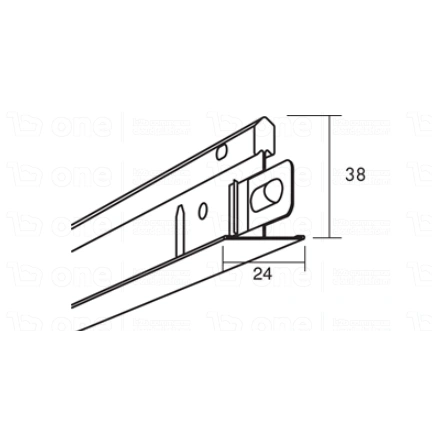 Profil główny Ecophon Connect T24 HD czarny mat 01 L=3700 mm