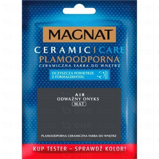 Farba ceramiczna MAGNAT Ceramic Care do ścian i sufitów tester odważny onyks A18 mat 30 ml