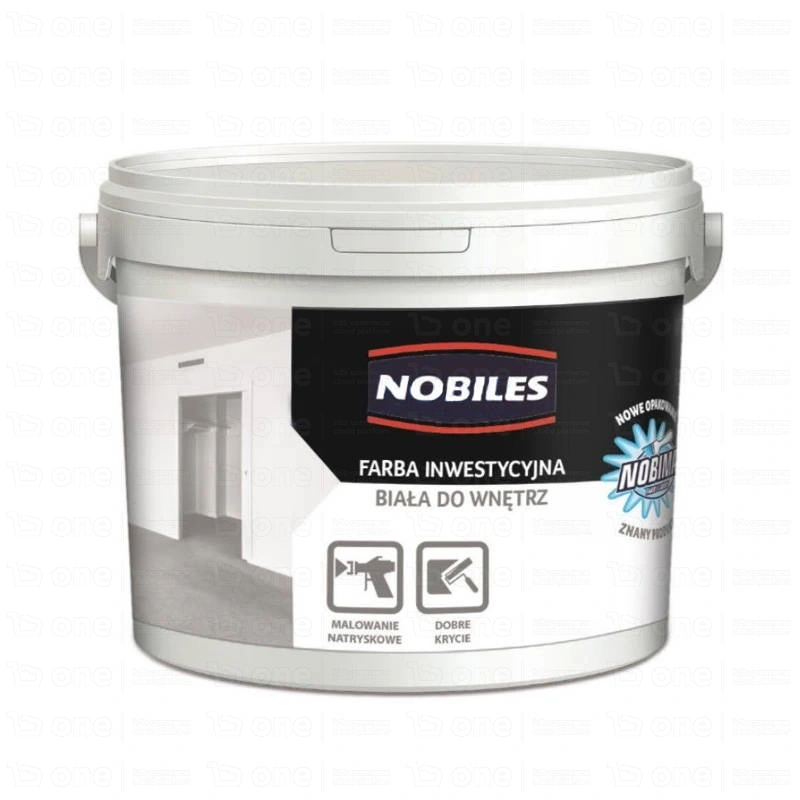 Farba akrylowa do ścian i sufitów Nobiles Nobimal biały mat 3 l