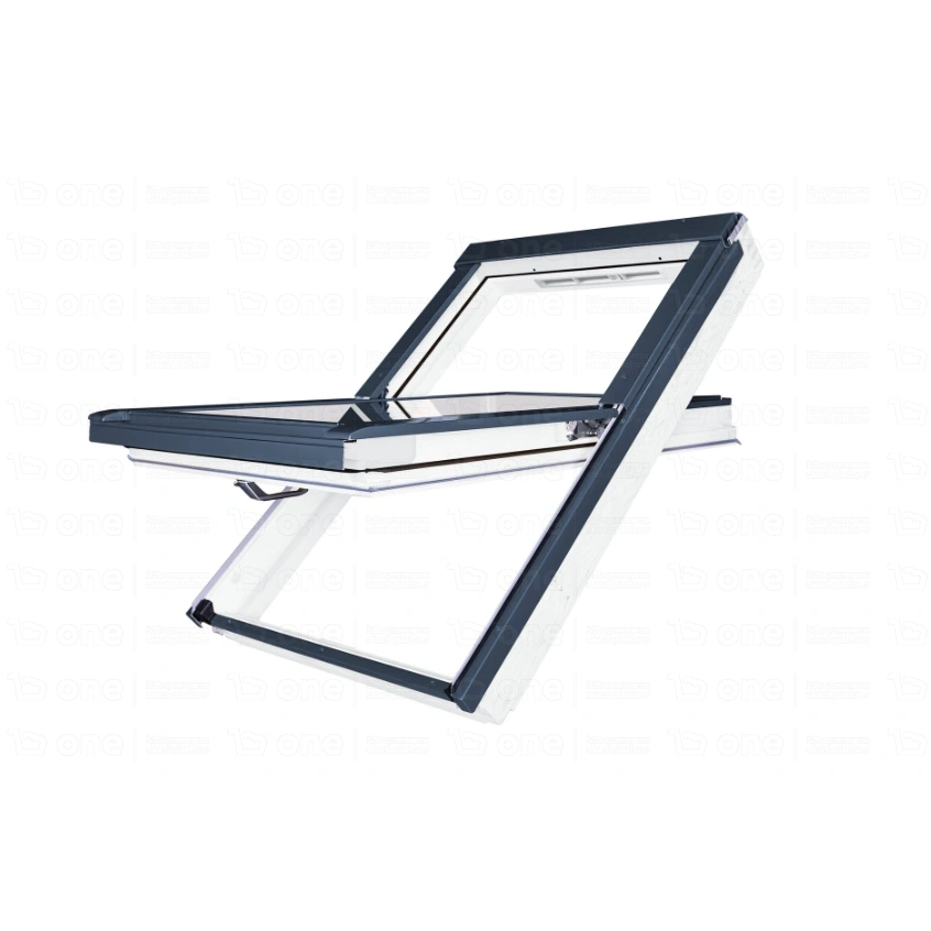 Okno dachowe Fakro FTU-V P50 AUMX RAL 7016 78x118 3-szybowe drewniano-poliuretanowe