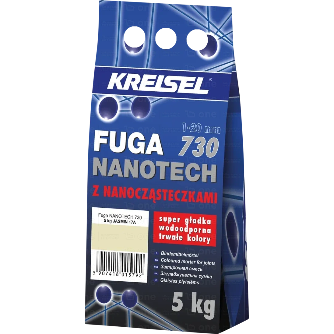 Fuga cementowa Kreisel Nanotech 730 z nanocząsteczkami, do płytek biały 2A 1-20 mm 2 kg