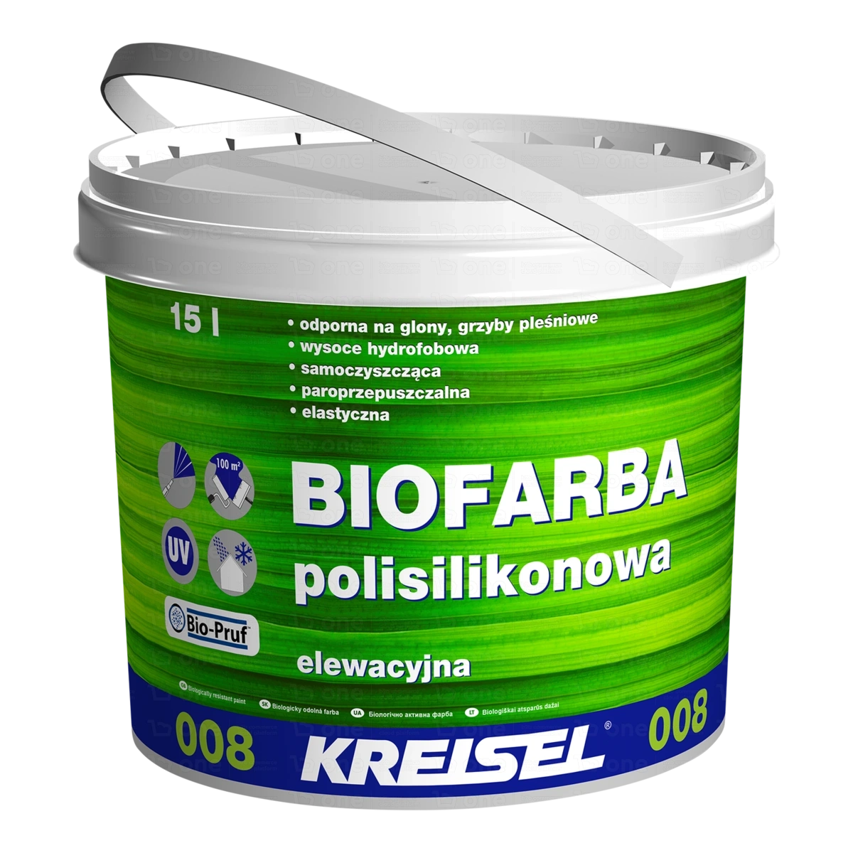 Farba polisilikonowa Kreisel BIOFARBA 008 do elewacji biały 15 l