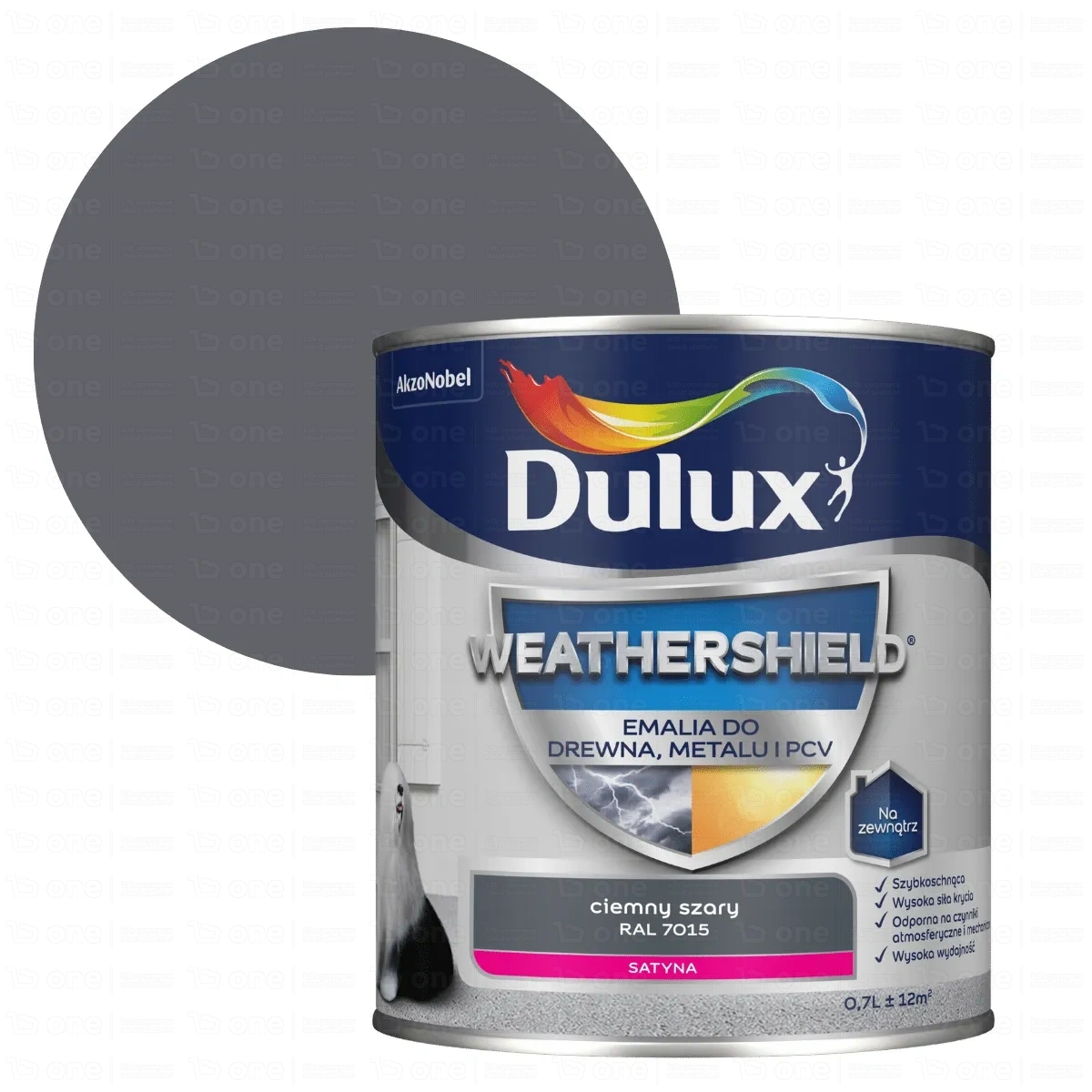 Emalia akrylowa Dulux Weathershield ciemny szary RAL 7015 0,7 l