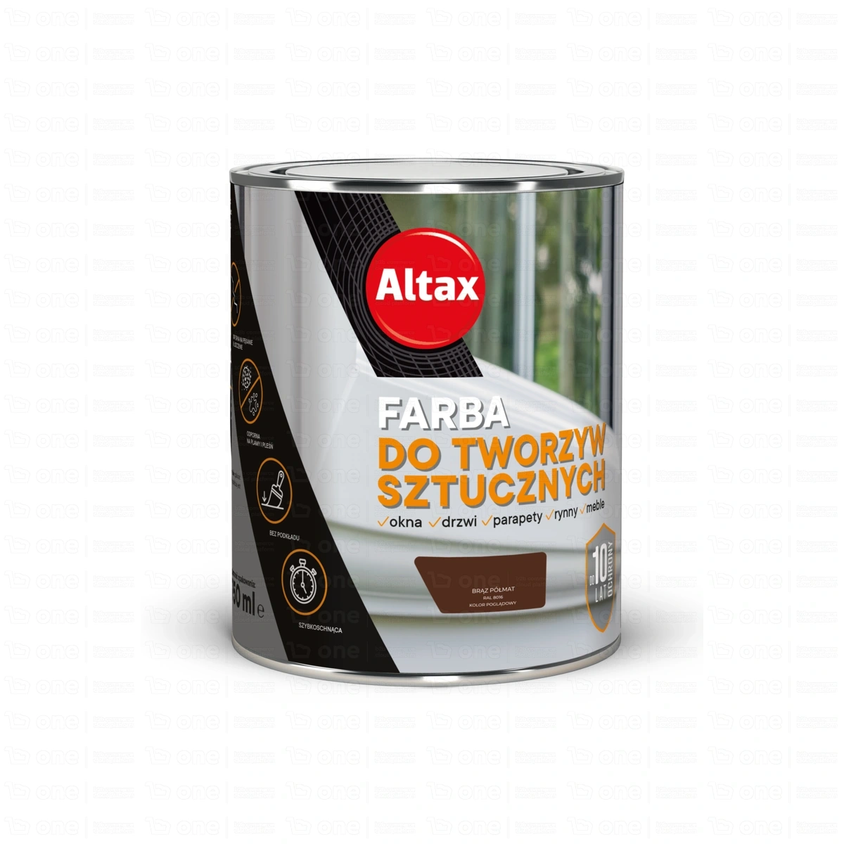 Farba akrylowa Altax Do tworzyw sztucznych brąz półmat 0,75 l