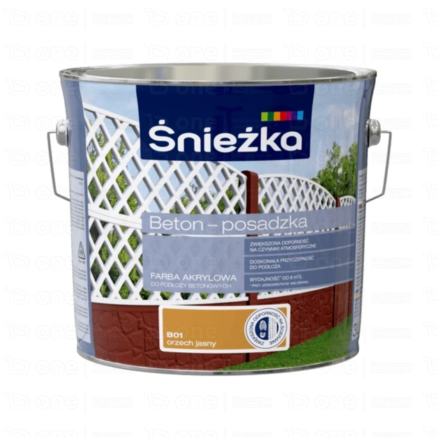 Farba akrylowa Śnieżka Beton-Posadzka do podłoży betonowych orzech jasny 3 l