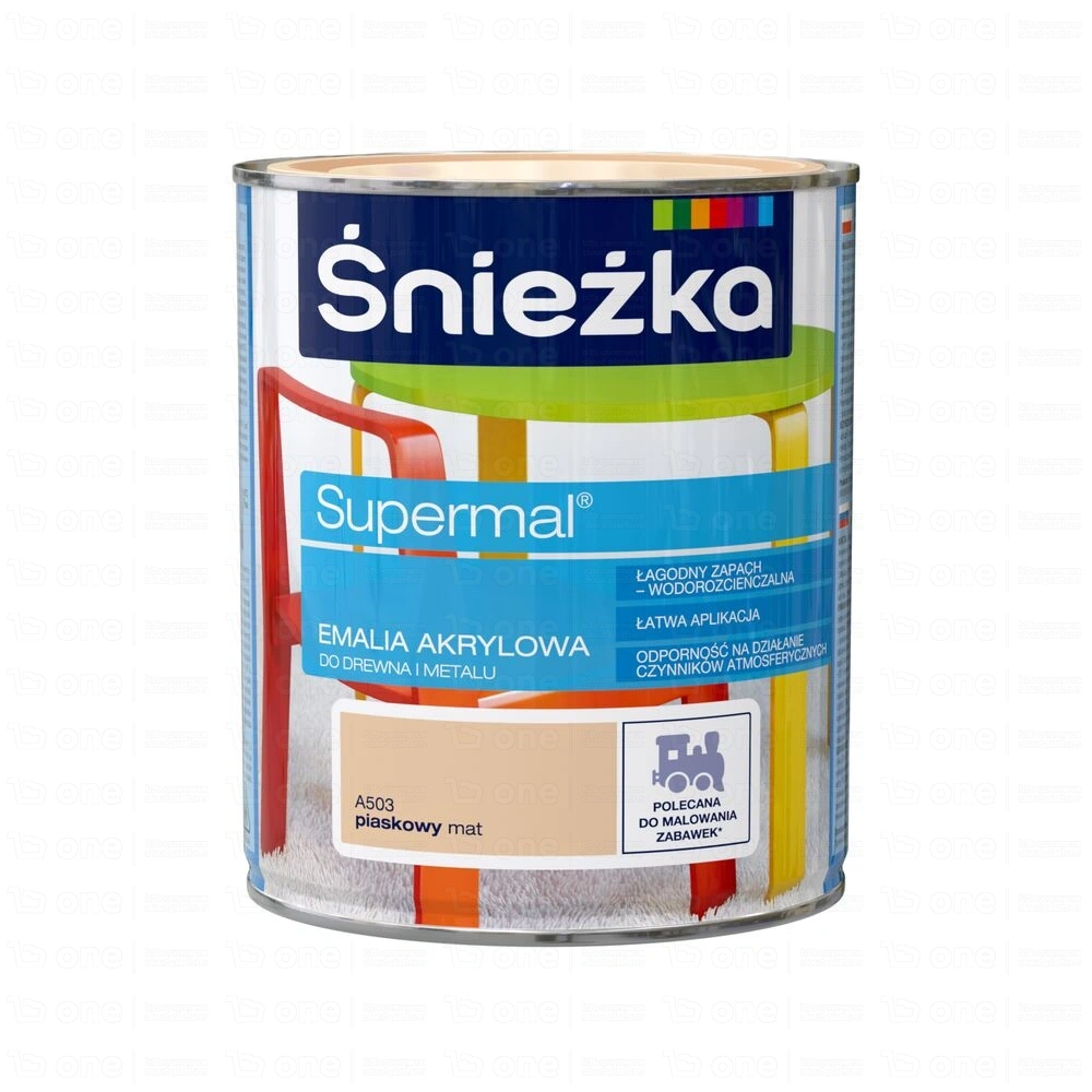 Emalia akrylowa do drewna i metalu Snieżka Eko-Supermal czerwona 0,4 l