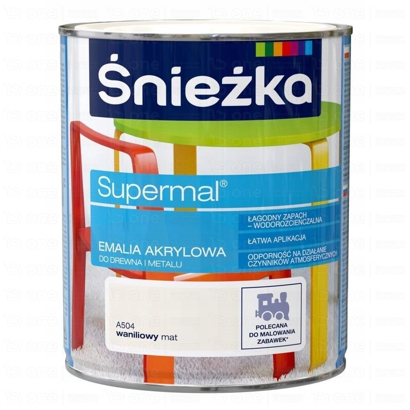 Emalia akrylowa Śnieżka Eko-Supermal do drewna i metalu wanilia mat 0,8 l