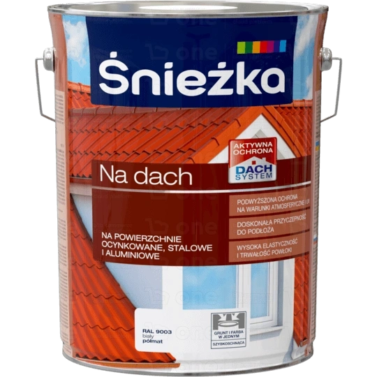 Farba poliwinylowo-akrylowa Śnieżka Na Dach RAL 9003 5 l