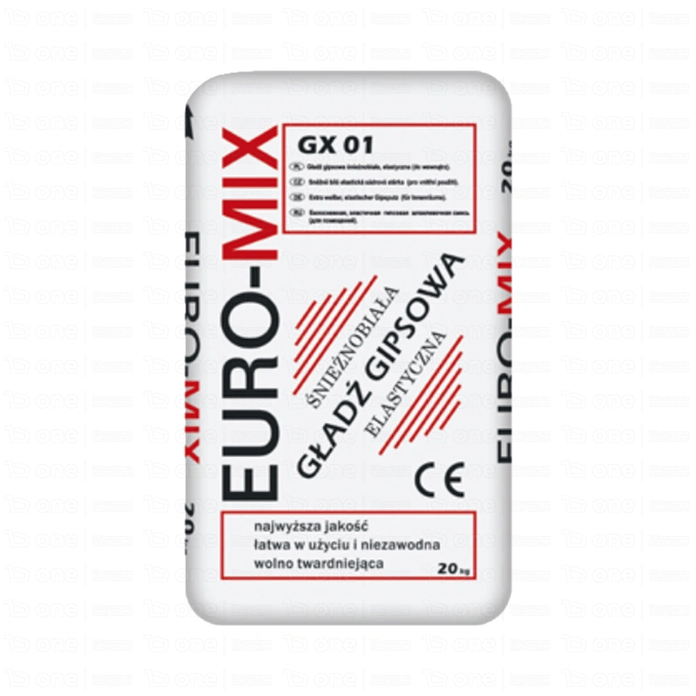 Gładź gipsowa elastyczna Euro-Mix GX 01 śnieżnobiała 20 kg
