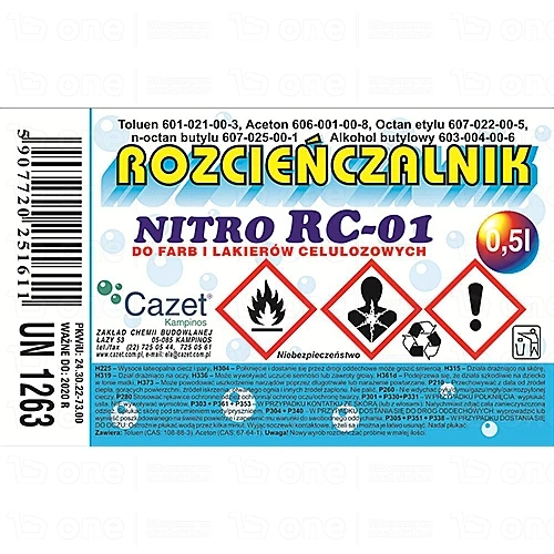 Rozcieńczalnik nitro Cazet RC-01 plastik 10 l