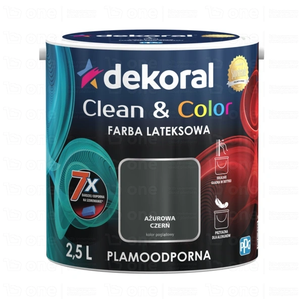 Farba lateksowa Dekoral Clean&Color ażurowa czerń satyna 2,5 l