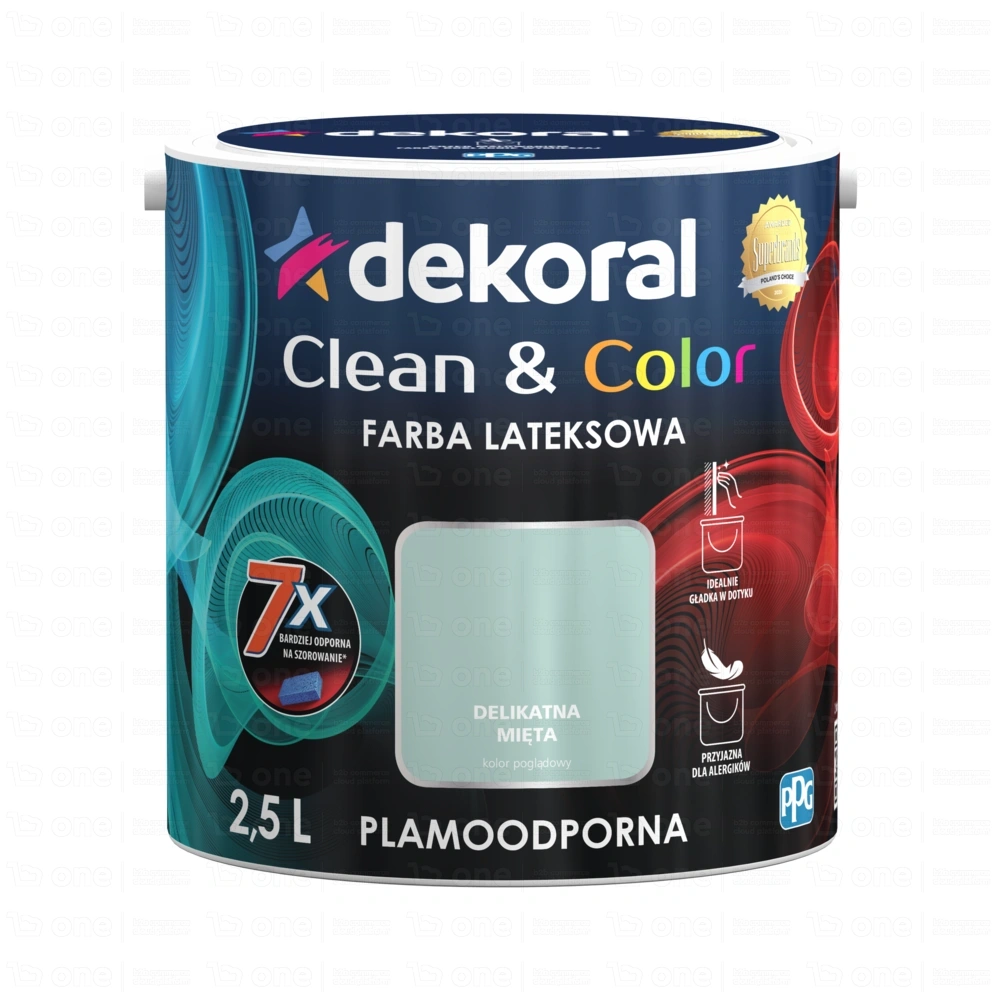 Farba lateksowa Dekoral Clean&Color delikatna mięta satyna 2,5 l