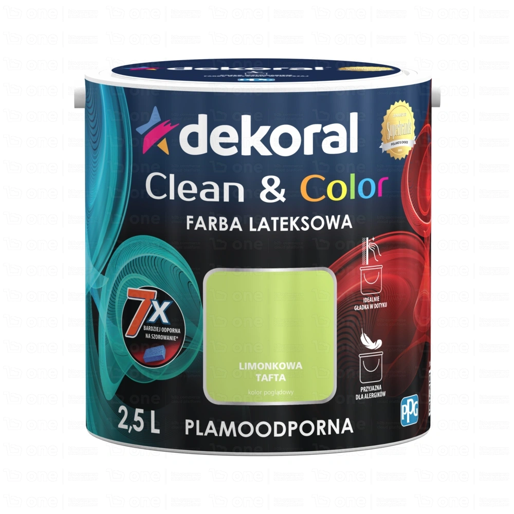 Farba lateksowa Dekoral Clean&Color limonkowa tafta satyna 2,5 l