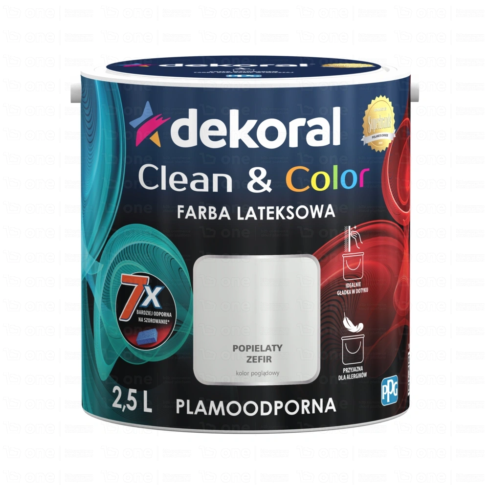 Farba lateksowa Dekoral Clean&Color popielaty zefir satyna 2,5 l